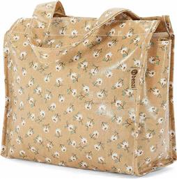 Benzi Πλαστική Τσάντα για Ψώνια σε Μπεζ χρώμα
