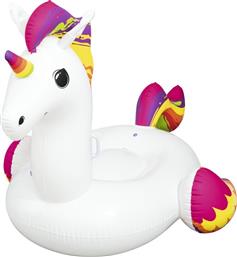 Bestway Παιδικό Φουσκωτό Ride On Θαλάσσης Unicorn με Χειρολαβές Λευκό 150εκ.