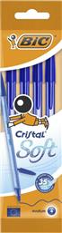 Bic Στυλό Ballpoint 1.2mm με Μπλε Mελάνι 4τμχ Cristal SoftΚωδικός: 918527 από το ΑΒ Βασιλόπουλος
