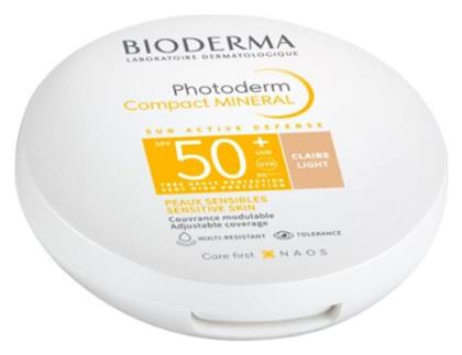 Bioderma Photoderm Compact Mineral Αδιάβροχη Αντηλιακή Πούδρα Προσώπου SPF50 με Χρώμα Light 10gr