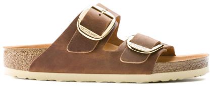 Birkenstock Arizona Big Buckle Oiled Leather Δερμάτινα Γυναικεία Σανδάλια Ανατομικά σε Καφέ Χρώμα Narrow Fit από το ProjectShops