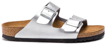 Birkenstock Arizona Birko Flor Γυναικεία Σανδάλια Ανατομικά σε Ασημί Χρώμα Narrow Fit από το ProjectShops