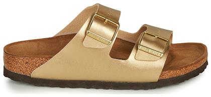 Birkenstock Arizona Birko-Flor Γυναικεία Σανδάλια Ανατομικά σε Χρυσό Χρώμα Narrow Fit