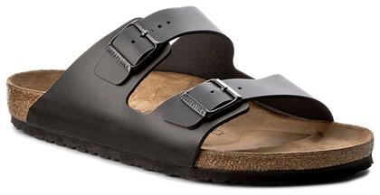 Birkenstock Arizona Natural Leather Δερμάτινα Ανδρικά Σανδάλια σε Μαύρο Χρώμα Regular Fit από το Spartoo