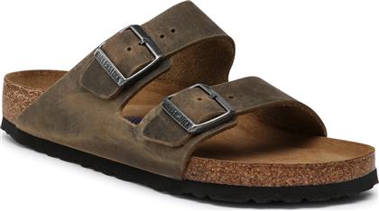 Birkenstock Arizona Soft Footbed Oiled Leather Δερμάτινα Ανδρικά Σανδάλια Faded Khaki Regular Fit