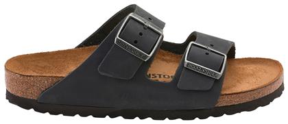 Birkenstock Arizona Oiled Δερμάτινα Ανδρικά Σανδάλια σε Μαύρο Χρώμα Regular Fit από το Modivo