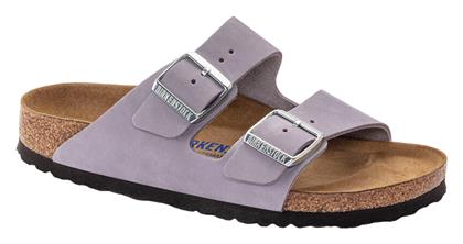 Birkenstock Arizona Soft Footbed Δερμάτινα Γυναικεία Σανδάλια Purple Fog Narrow Fit από το Cosmossport