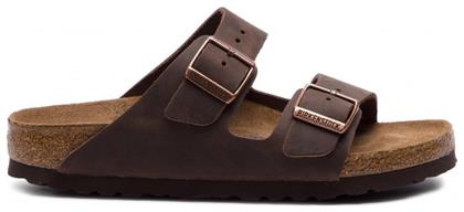 Birkenstock Arizona Soft Footbed Oiled Leather Δερμάτινα Γυναικεία Σανδάλια Ανατομικά σε Καφέ Χρώμα Narrow Fit