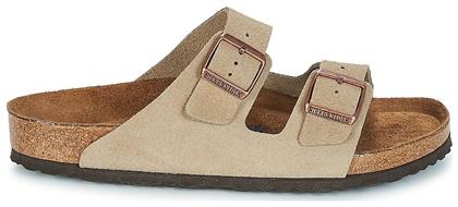 Birkenstock Arizona Soft Footbed Suede Leather Ανδρικά Σανδάλια Taupe Regular Fit από το Epapoutsia