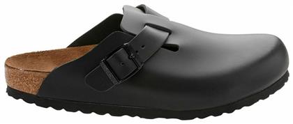 Birkenstock Boston NL Γυναικεία Δερμάτινα Ανατομικά Σαμπό Μαύρα