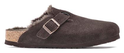 Birkenstock Boston Παντόφλες με Γούνα Πράσινες από το Z-mall