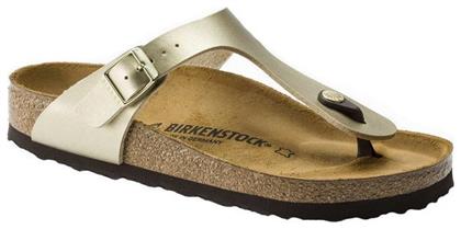 Birkenstock Gizeh Birko-Flor Γυναικεία Σανδάλια Ανατομικά σε Χρυσό Χρώμα Narrow Fit από το Favela