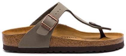 Birkenstock Gizeh Birko-Flor Nubuck Γυναικεία Σανδάλια Ανατομικά Stone Narrow Fit από το Epapoutsia