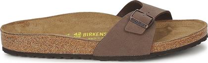 Birkenstock Madrid Birko-Flor Δερμάτινα Ανδρικά Σανδάλια σε Καφέ Χρώμα Regular Fit από το Spartoo
