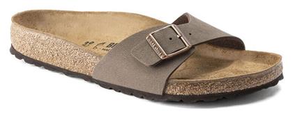 Birkenstock Madrid Birko-flor Δερμάτινα Γυναικεία Σανδάλια Mocca Narrow Fit