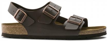 Birkenstock Milano Birko-Flor Δερμάτινα Ανδρικά Σανδάλια σε Καφέ Χρώμα Regular Fit από το Z-mall