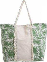Ble Resort Collection Υφασμάτινη Τσάντα Θαλάσσης Floral Πράσινη