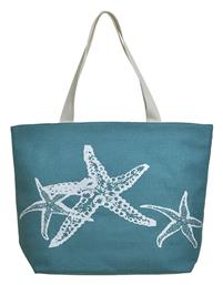 Ble Resort Collection Υφασμάτινη Τσάντα Θαλάσσης με σχέδιο Αστέρι Μπλε από το Designdrops