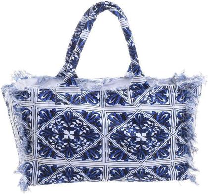 Ble Resort Collection Υφασμάτινη Τσάντα Θαλάσσης σε Μπλε χρώμα από το 24home