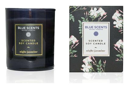 Blue Scents Αρωματικό Κερί Σόγιας σε Βάζο με Άρωμα Night Jasmine Μαύρο 145gr