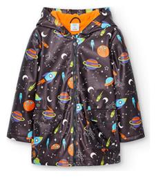 Boboli Αδιάβροχο Παιδικό Casual Μπουφάν Μακρύ με Επένδυση & Κουκούλα Anthracite