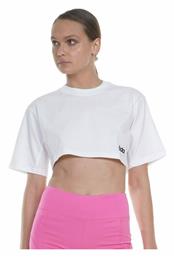 Body Action Γυναικείο Αθλητικό Crop Top Κοντομάνικο Λευκό Λευκό