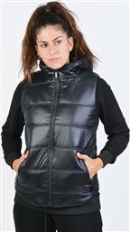 BodyTalk 1202-909223 Κοντό Γυναικείο Αμάνικο Puffer Μπουφάν Μαύρο