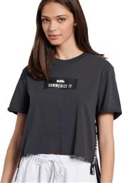 BodyTalk 1231-902728 Γυναικείο Αθλητικό Crop T-shirt Γκρι