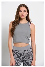 BodyTalk Γυναικείο Αθλητικό Crop Top Αμάνικο Γκρι Γκρι από το Outletcenter