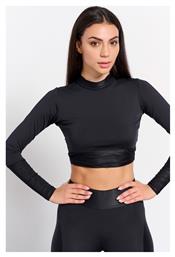 BodyTalk Γυναικείο Crop Top Μακρυμάνικο Καλοκαιρινό Μαύρο από το Outletcenter