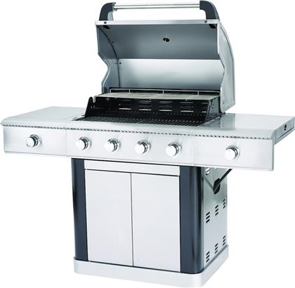 Bormann Elite BBQ5500 Zenith Ψησταριά Υγραερίου Μαντεμένιας Σχάρας 71x49.5εκ. με 6 Εστίες 22.5kW και Πλαϊνό Μάτι Υπερύθρων