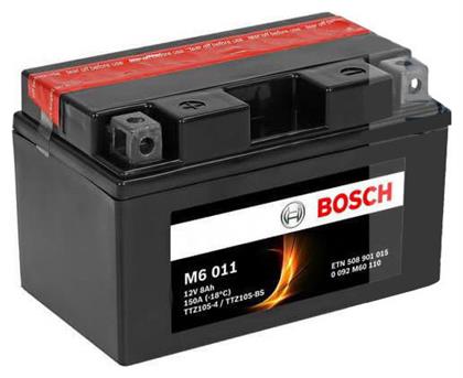 Bosch Μπαταρία Μοτοσυκλέτας M6011 με Χωρητικότητα 8Ah