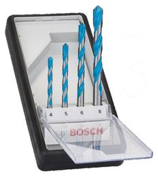 Bosch CYL-9 Multi Construction Σετ 4 Διαμαντοτρύπανα με Κυλινδρικό Στέλεχος για Δομικά Υλικά, Μέταλλο και Ξύλο