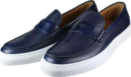Boss Shoes Q5409 Δερμάτινα Ανδρικά Loafers σε Μπλε Χρώμα από το Troumpoukis
