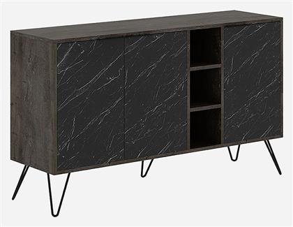 Μπουφές από Ξύλο Flynn Dark Coffee / Μαύρο 142x35.6x83cm
