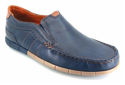 Boxer Δερμάτινα Ανδρικά Boat Shoes σε Μπλε Χρώμα