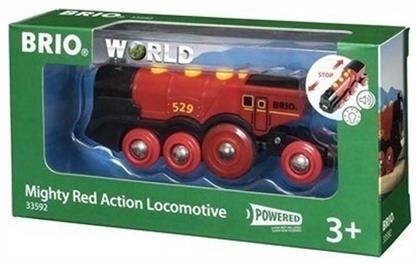 Brio Toys Mighty Red Action Locomotive Τρενάκι με Ήχο και Φως για 3+ Ετών από το Plus4u