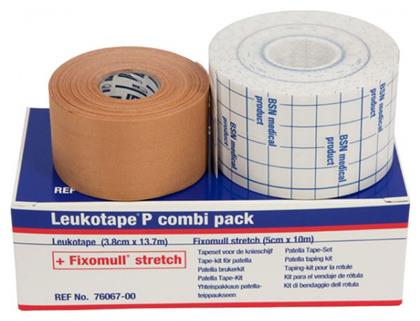 BSN Medical Leukotape P Combi Pack Leukotape 3.8cm x 13.7m & Fixomull Stretch 5cm x 10m x