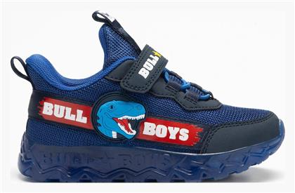 Bull Boys Παιδικά Sneakers Ανατομικά με Σκρατς & Φωτάκια Μπλε από το SerafinoShoes