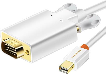 Cabletime Cable mini DisplayPort male - VGA male 1.8m 1080p Λευκό