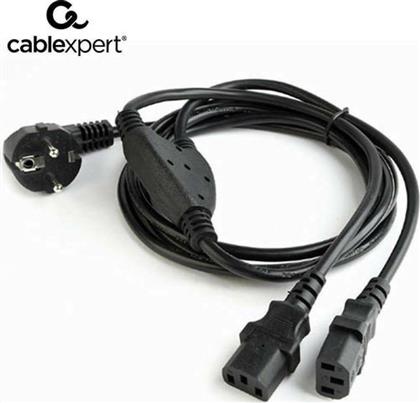 Cablexpert Schuko - 2x IEC C13 Splitter Cable 2m Μαύρο (PC-186-ML6) από το e-shop