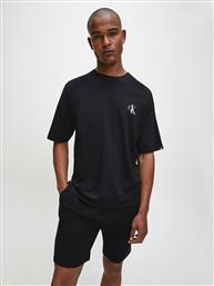 Calvin Klein Καλοκαιρινή Ανδρική Μπλούζα Πιτζάμας Βαμβακερή Μαύρη από το Asos