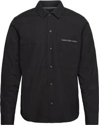 Calvin Klein Ανδρικό Πουκάμισο Overshirt Μακρυμάνικo με Κανονική Γραμμή Black από το Modivo