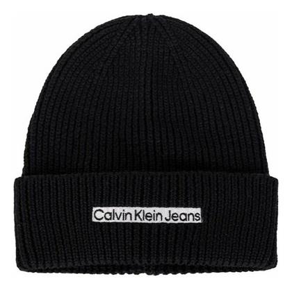 Calvin Klein Beanie Ανδρικός Σκούφος με Rib Πλέξη σε Μαύρο χρώμα από το ProjectShops