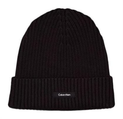 Calvin Klein Beanie Ανδρικός Σκούφος με Rib Πλέξη σε Μαύρο χρώμα από το Modivo