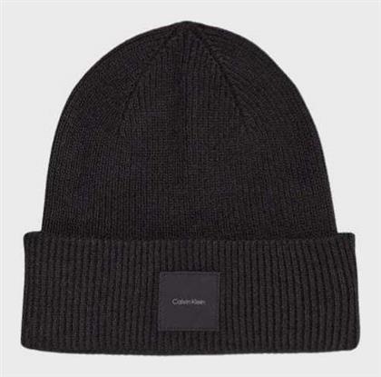 Calvin Klein Beanie Ανδρικός Σκούφος με Rib Πλέξη σε Μαύρο χρώμα από το Modivo