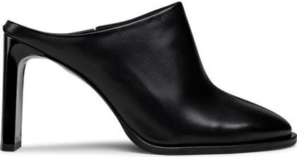 Calvin Klein Curved 80 Mules με Χοντρό Ψηλό Τακούνι σε Μαύρο Χρώμα