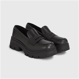 Calvin Klein Δερμάτινα Γυναικεία Loafers σε Μαύρο Χρώμα από το Modivo