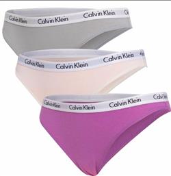 Calvin Klein Γυναικεία Slip 3Pack Mint-Creme-Magenda