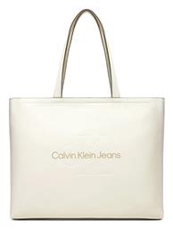 Calvin Klein Γυναικεία Τσάντα Tote Χειρός Εκρού